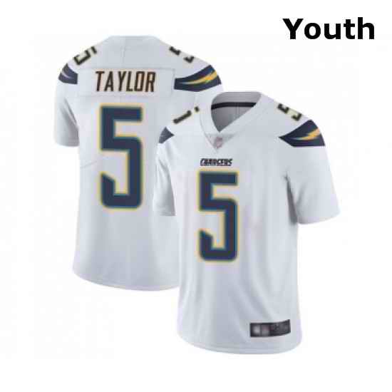 Youth Los Angeles Chargers 5 Tyrod Taylor White Vapor Untouchable Limited Player Football Jersey